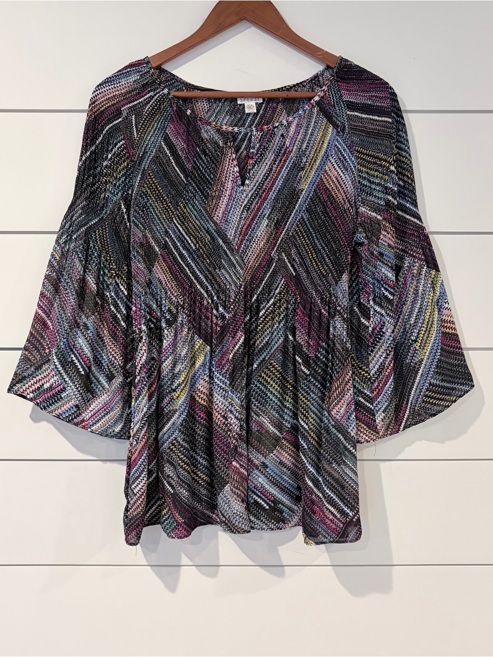 Spense Boho Hippie Festival Flowy Tunic Top Bell Sleeve Indie Chic M